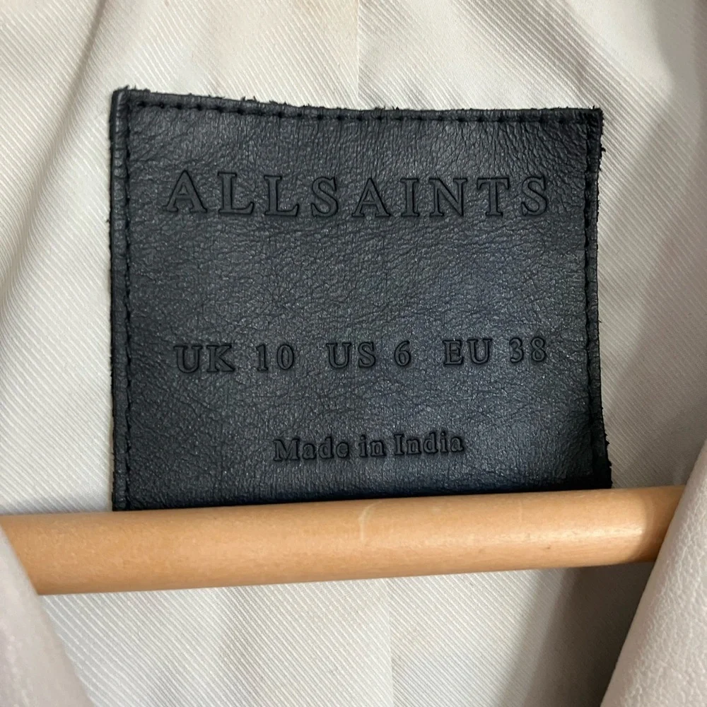 All Saints Riley Leather Biker Jacket - Picture 8 of 12